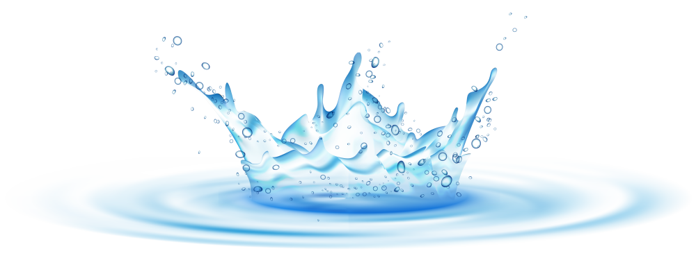 Брызги воды на прозрачном фоне