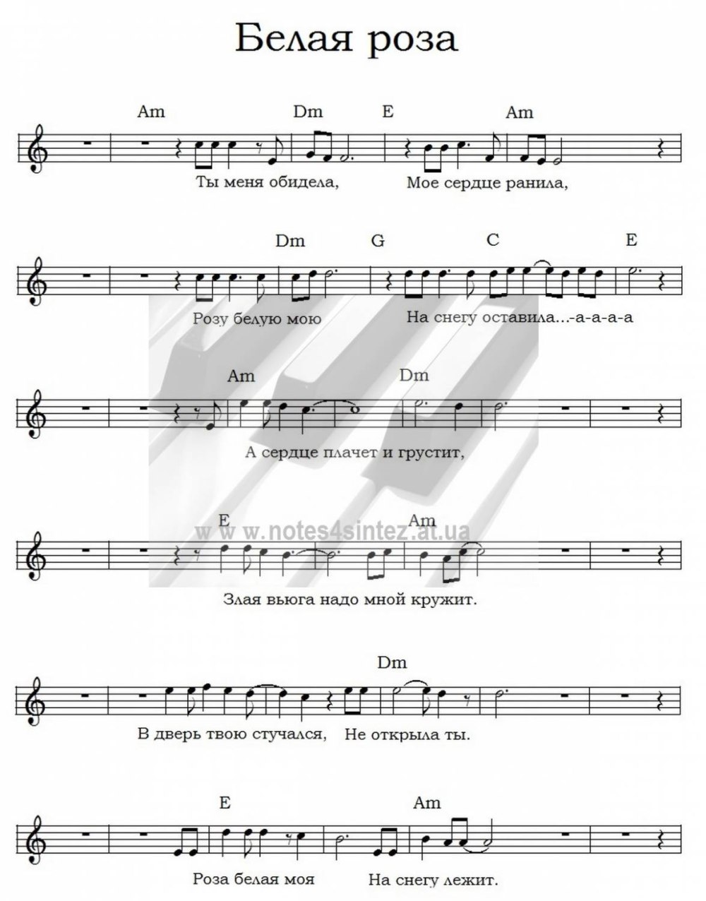 Винтажный фон с цветами и нотами