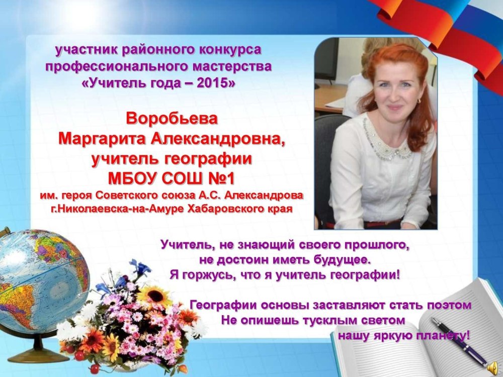 Визитка на конкурс учитель года