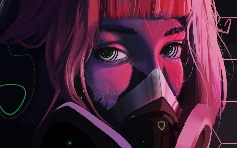 Маска Cyberpunk неон