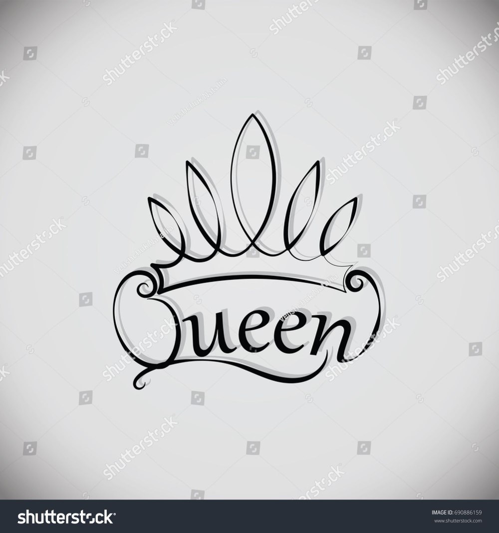 Надпись Queen с короной