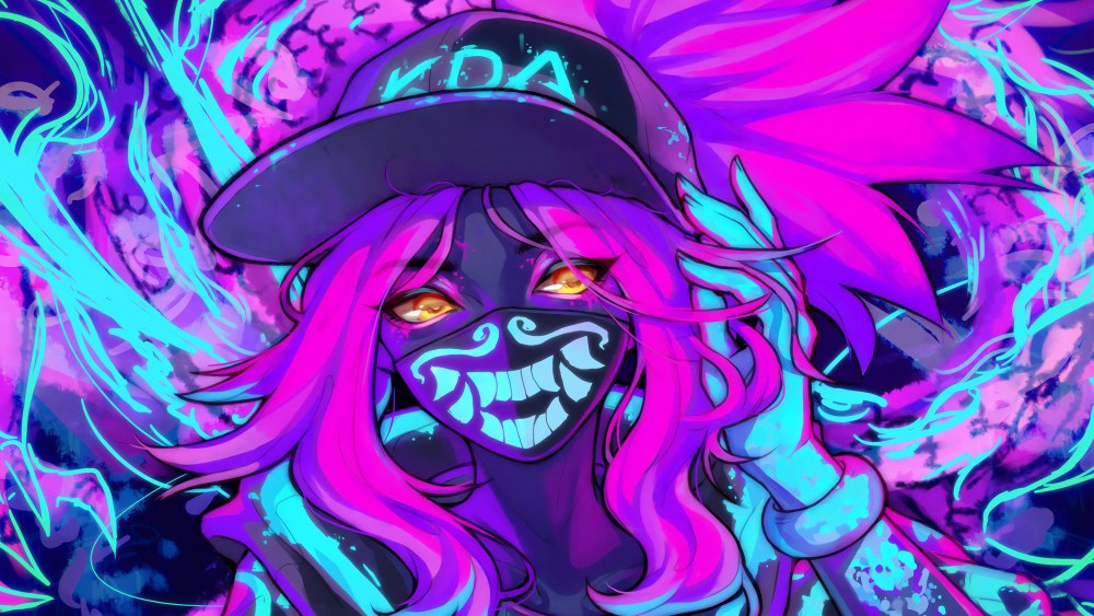 Akali League of Legends неон