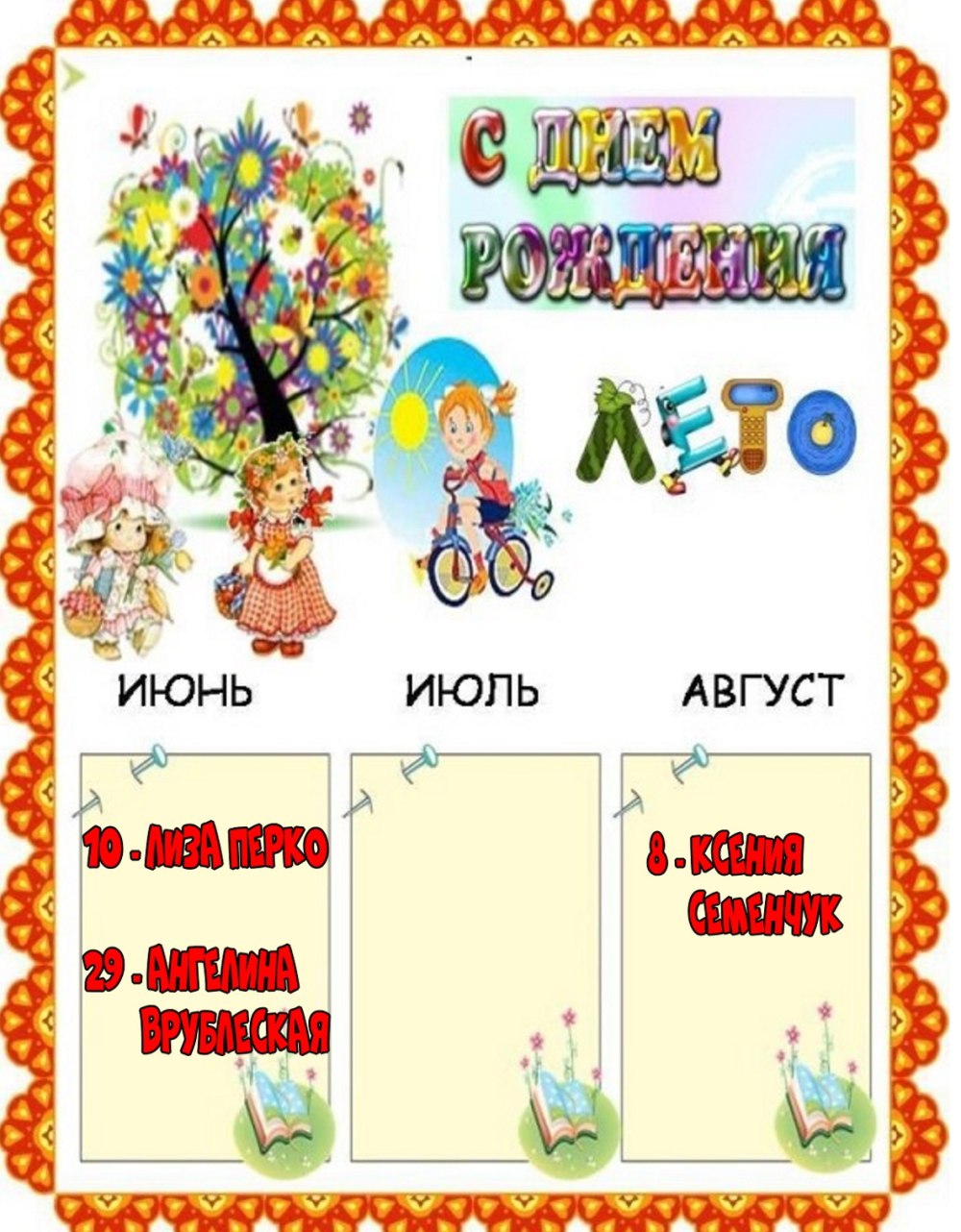 Наши весенние именинники