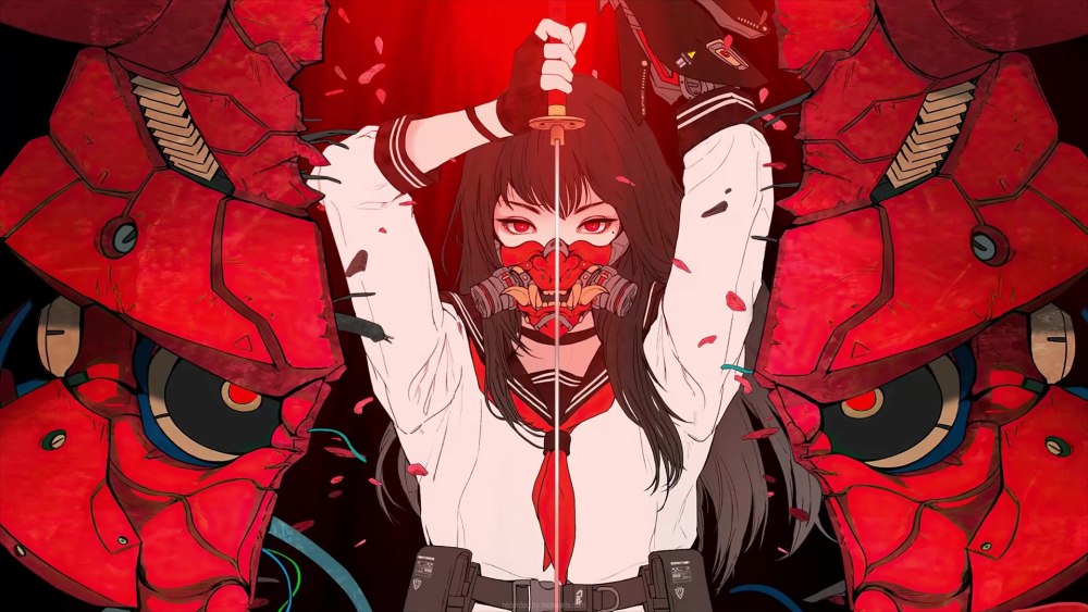 Oni демон Самурай girl