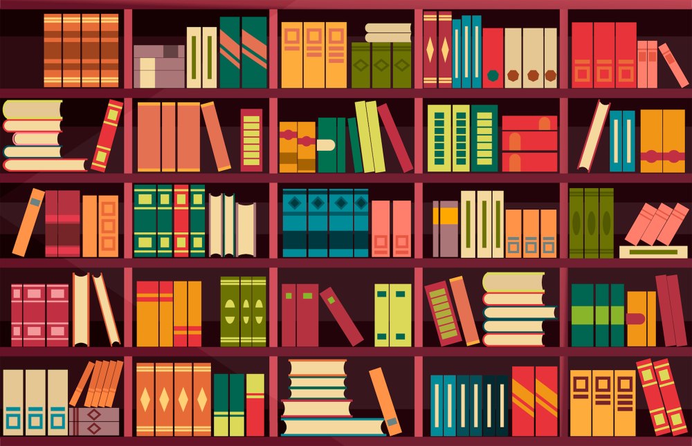 Стеллаж с книгами вектор