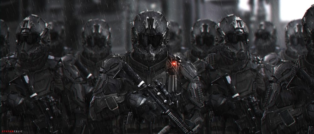 Киберпанк Sci Fi солдаты