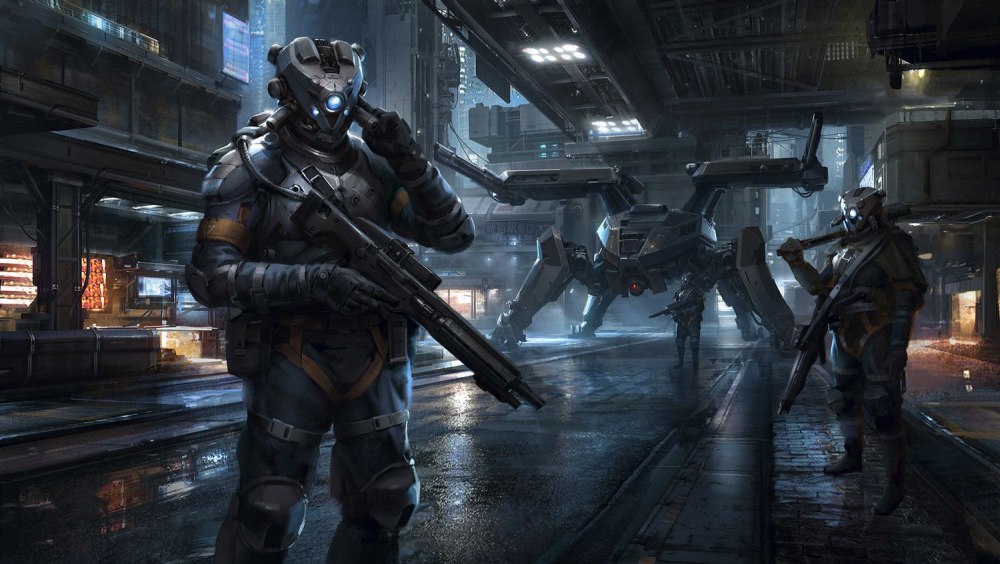 Киберпанк Sci Fi солдаты