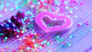 Сердечки с блестками
