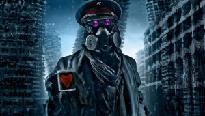 Солдат в противогазе арт