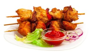 Шашлык на белом фоне