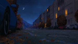 Аниме фон улица ночью город
