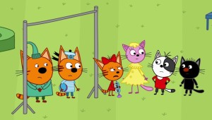 Три кота герои на белом фоне