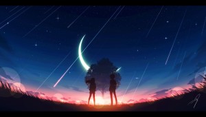Обои на пк закат аниме