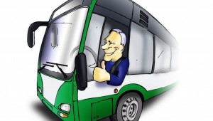 Люди в автобусе рисунок