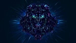 Заставка на телефон лев на черном фоне
