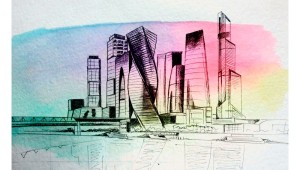 Город будущего рисунок