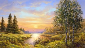 Красивый пейзаж живопись