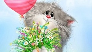 Картинки с днем рождения с котенком