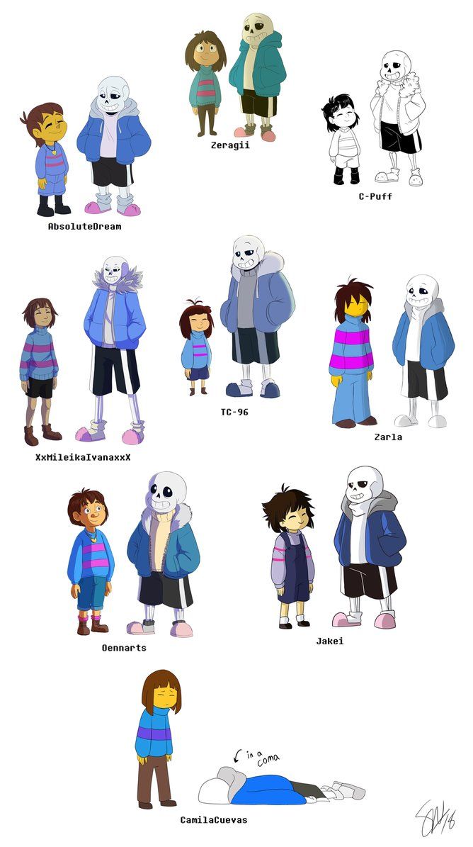 Список всех ау по Undertale