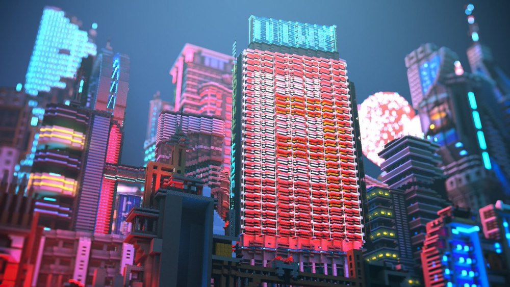 Cyberpunk 2077 город майнкрафт