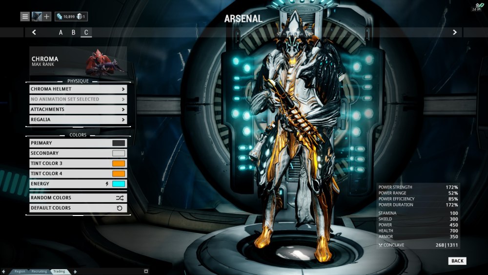 Warframe Сарина Прайм цвет