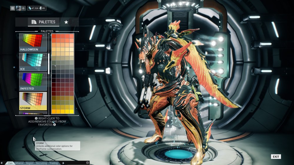 Warframe покраска Варфреймов