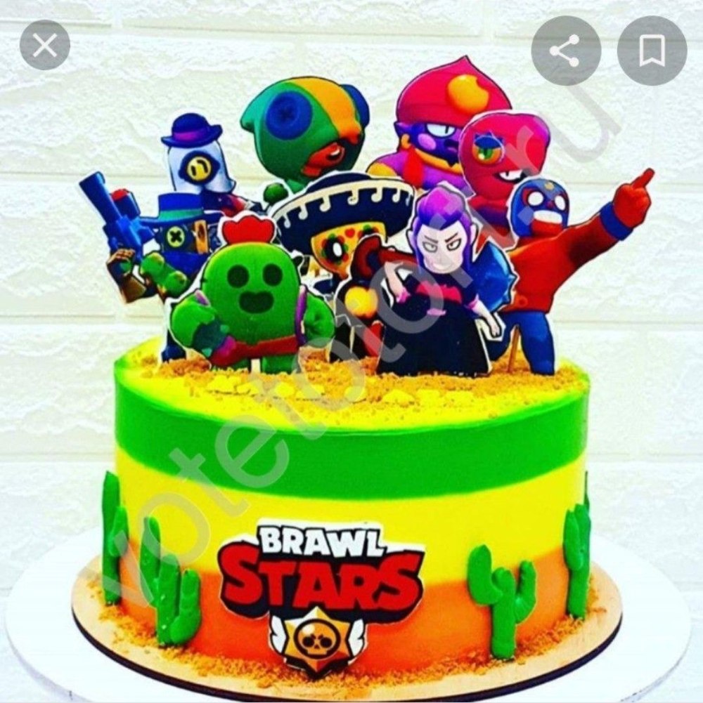 Торт Brawl Stars с Леоном