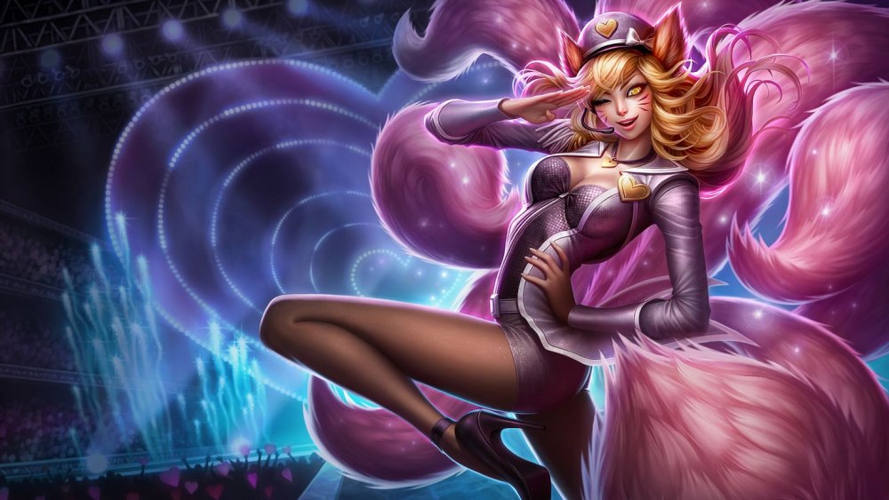 Ahri League of Legends блондинка