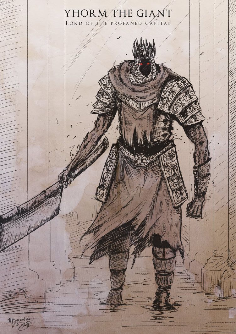 Гигант Йорм Dark Souls 3 концепт арт
