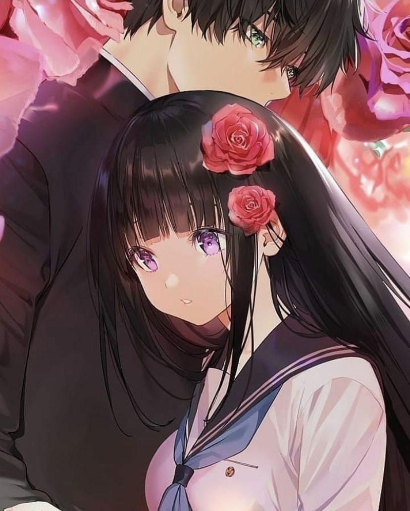 Houtarou oreki x eru Chitanda арт поцелуй