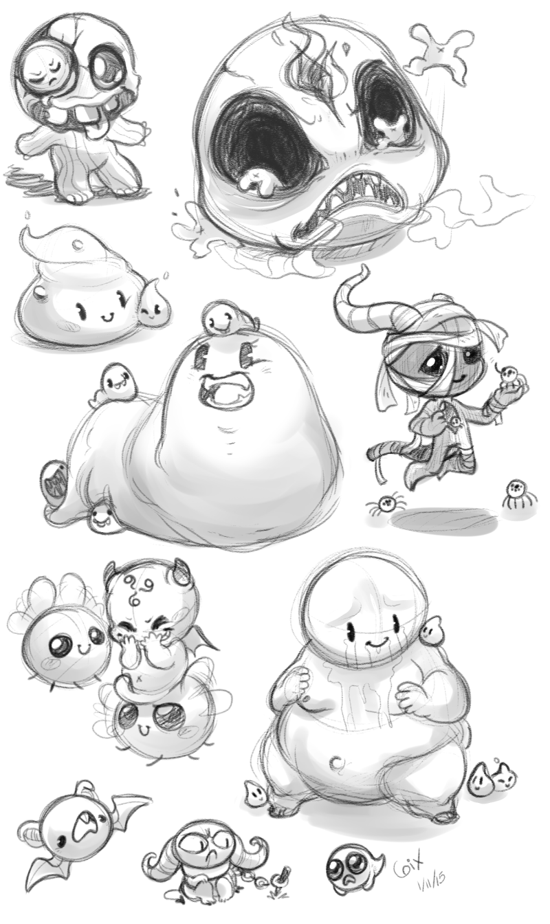 The Binding of Isaac рисунки персонажи