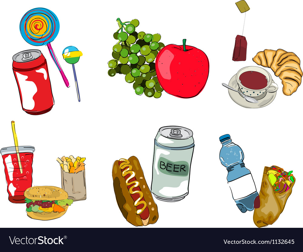 Рисунки вредной еды