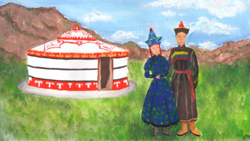 Рисование в детском саду юрта