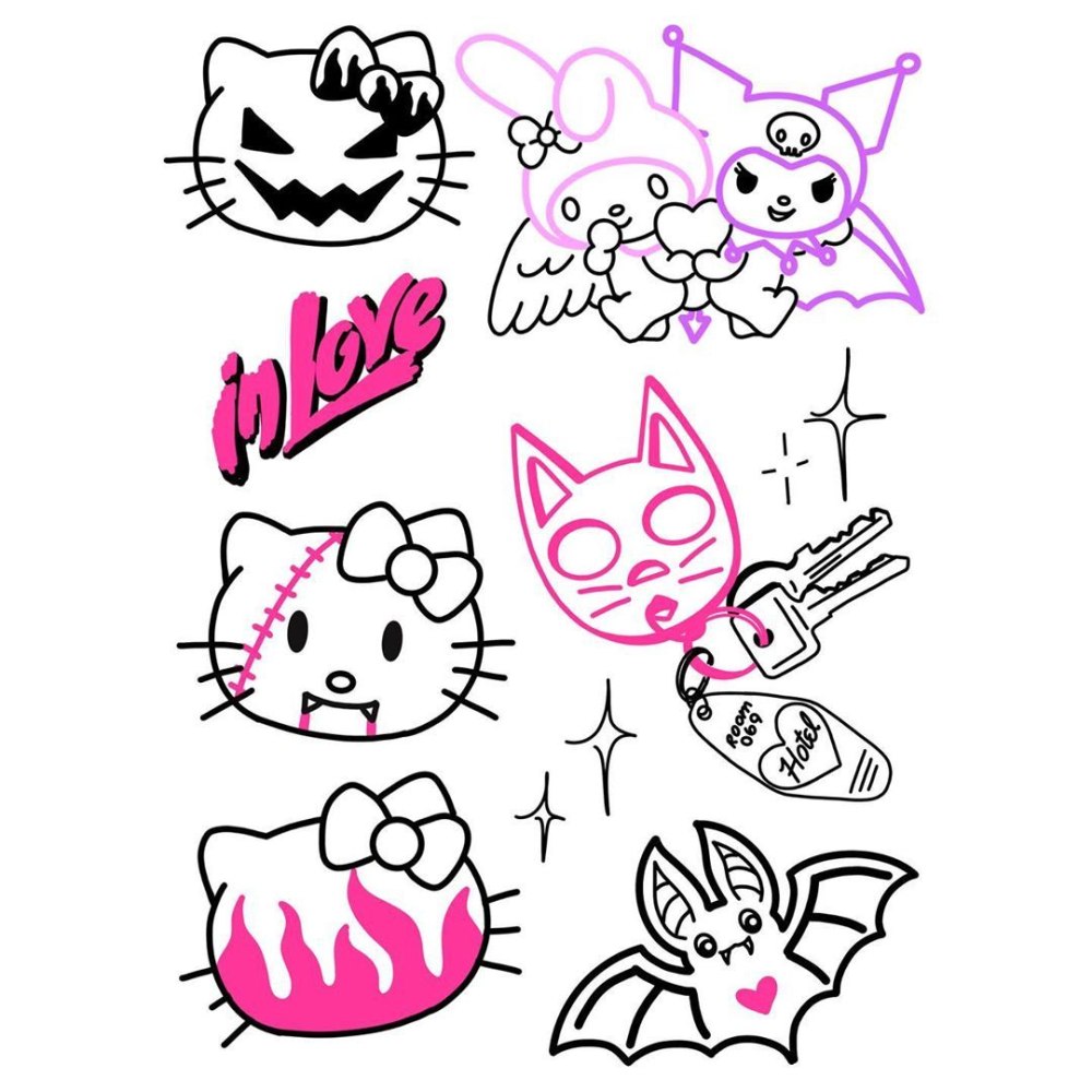 Хеллоу Китти тату эскиз