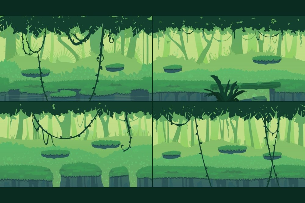 2d джунгли спрайты