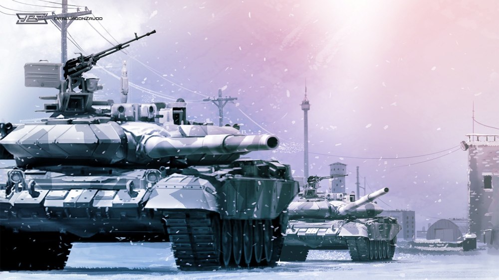 Танк т-90 зима