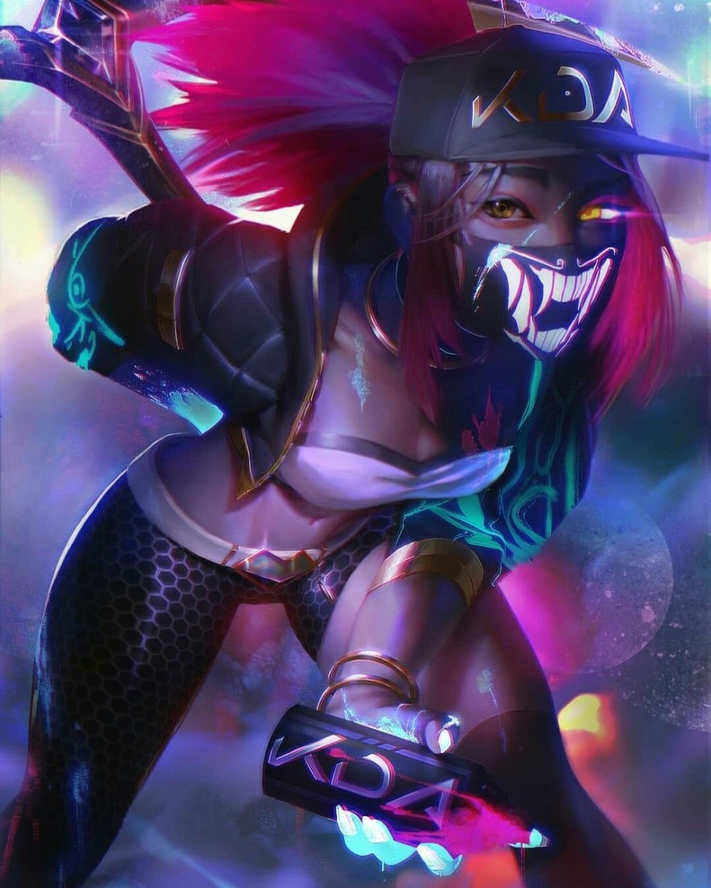 Akali k/da неон маска
