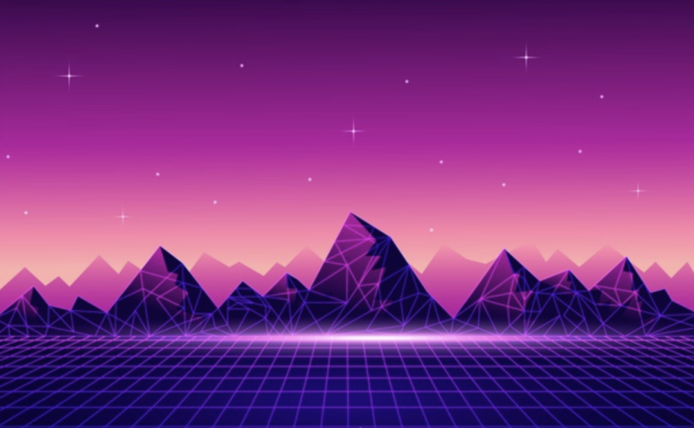 Synthwave горы