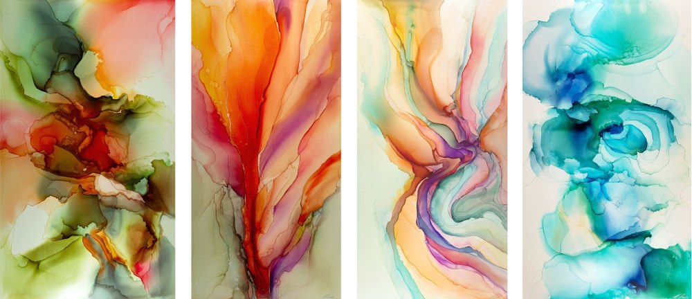 Alcohol Ink Art цветы