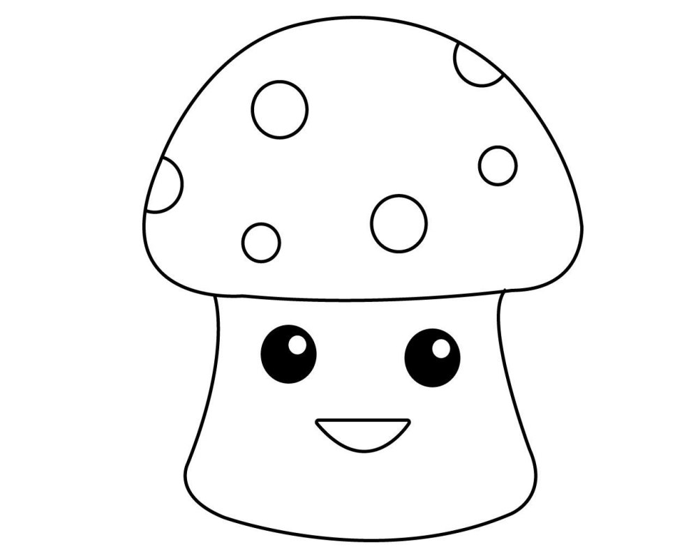 Мухомор рисунок контур
