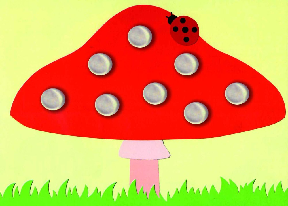 Мухомор раскраска для детей 3-4 лет