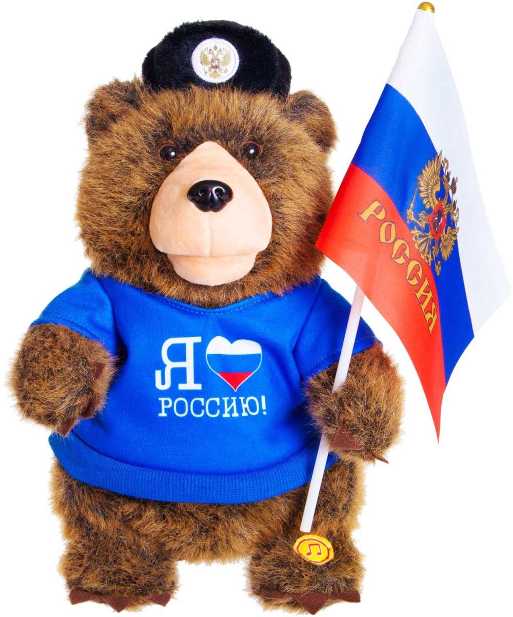 Мишка с российским флагом