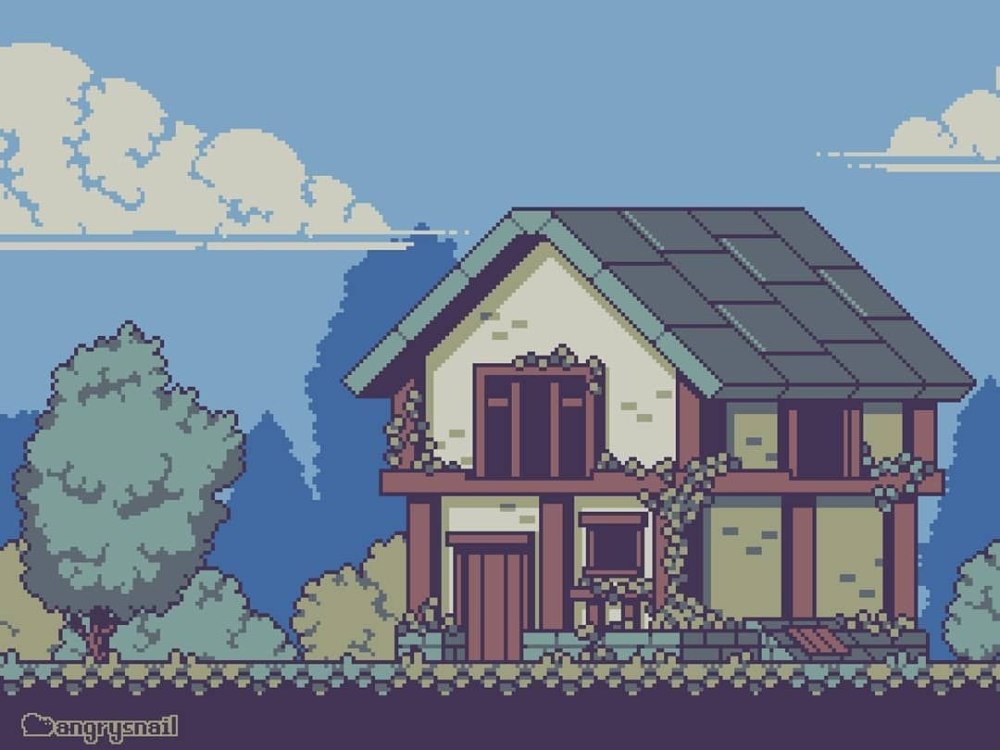 Пиксельная деревня 2d
