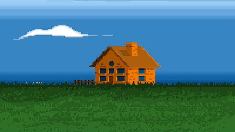 Пиксельная деревня 2d