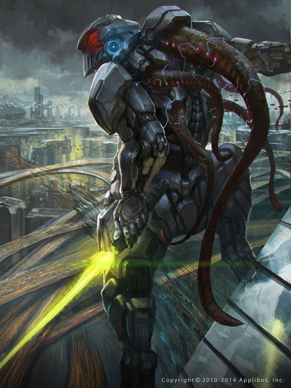 Sci-Fi Art город киберпанк антиутопия