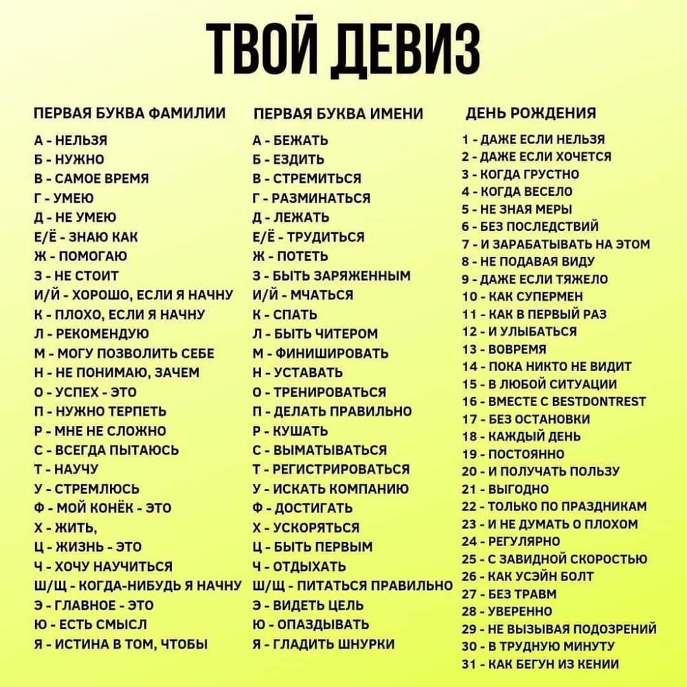 Позитивный девиз по жизни