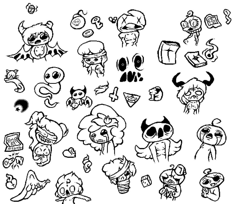 The Binding of Isaac раскраска