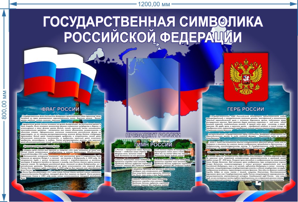 Набор плакатов государственная символика РФ а4
