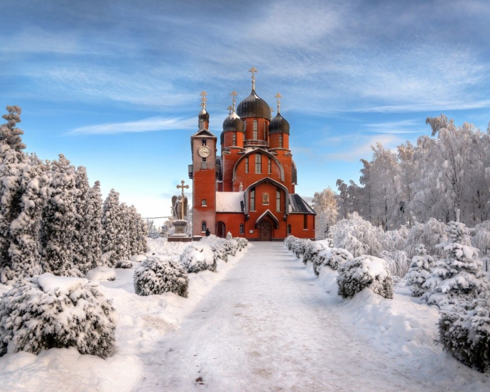 Зима Русь храм Православие