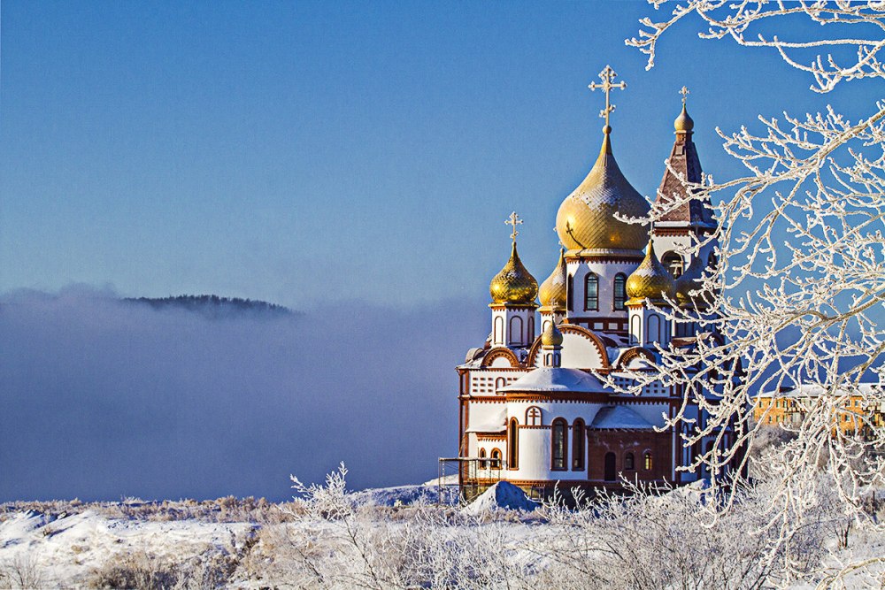 Храм Андрея Первозванного на Вуоксе зима
